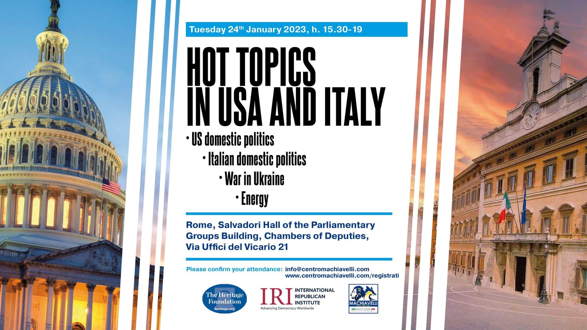 hot topics usa italy conference centro studi machiavelli heritage foundation international republican institute