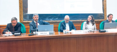 Daniele Scalea at the conference "Drugs, people, and terror: Illegal traffickings in the Mediterranean", sponsored by the Machiavelli Center for Political and Strategic Studies in Rome, Chamber of Deputies, 7th Nov. 2023