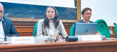 Nicole Robinson at the conference "Drugs, people, and terror: Illegal traffickings in the Mediterranean", sponsored by the Machiavelli Center for Political and Strategic Studies in Rome, Chamber of Deputies, 7th Nov. 2023